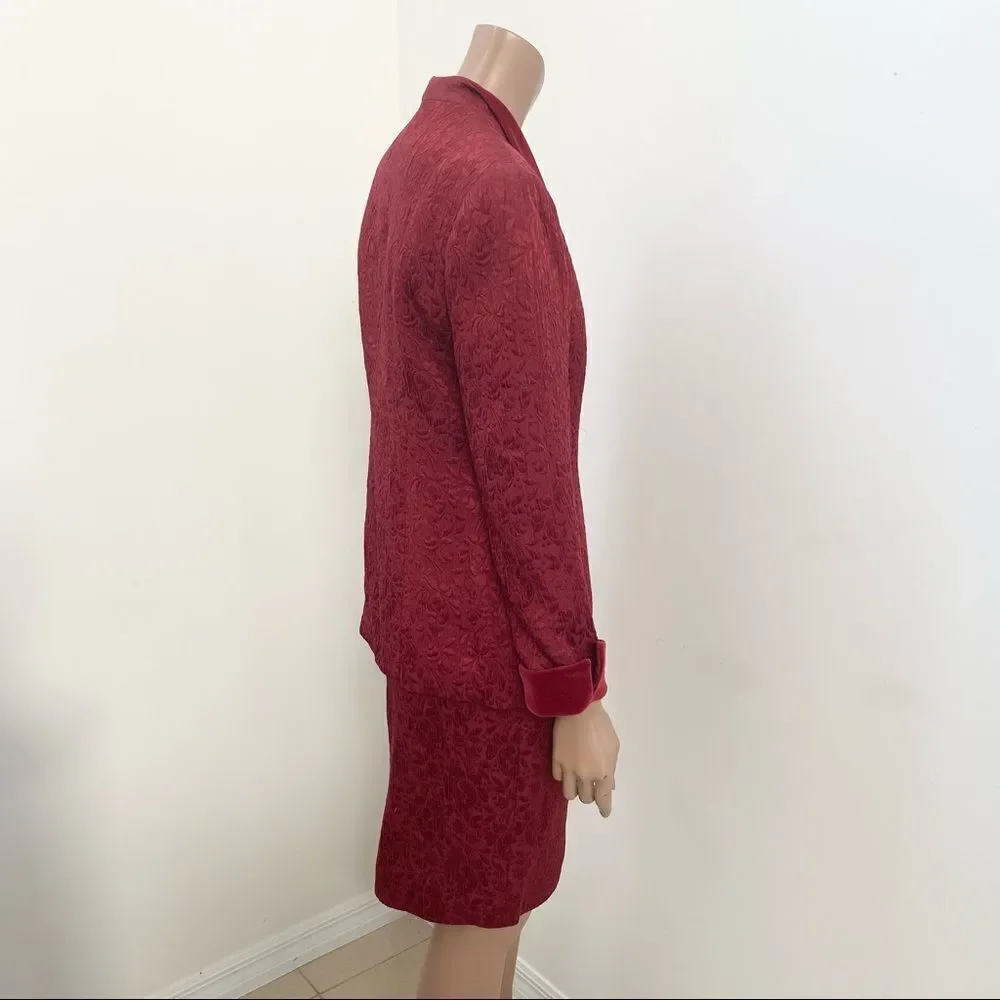 Christian Dior Wool Blend Red Jacket Skirt set 8P